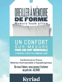 Kyriad mise sur le confort avec des oreillers à mémoire de forme